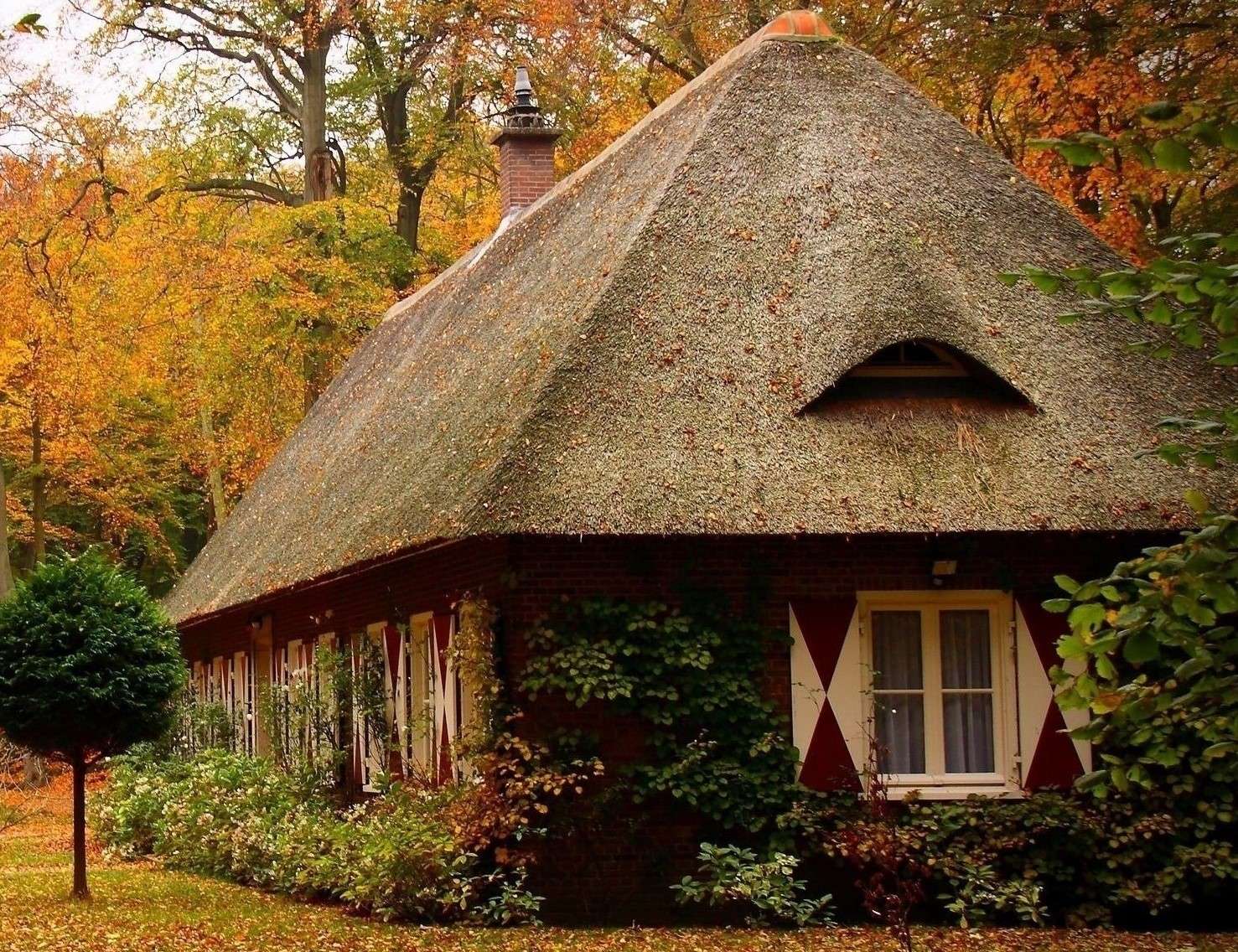 Huis met een rieten dak online puzzel