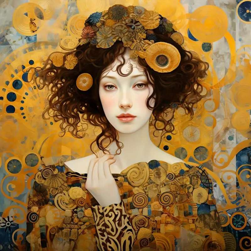 art deco - donna in oro puzzle online