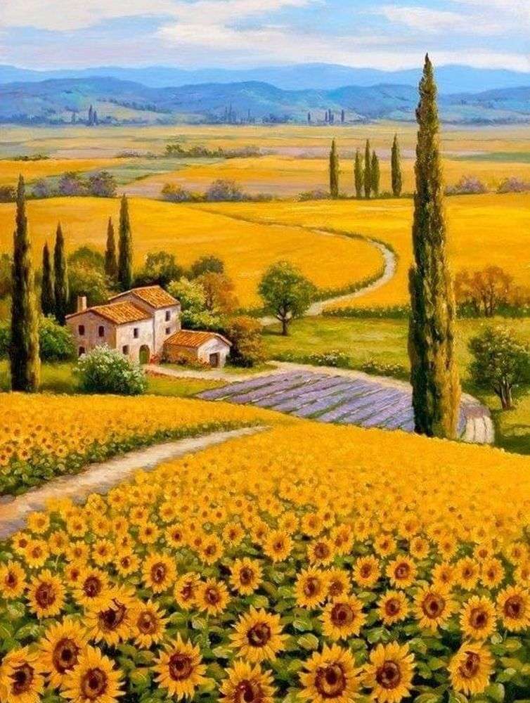 Campo de girasoles rompecabezas en línea