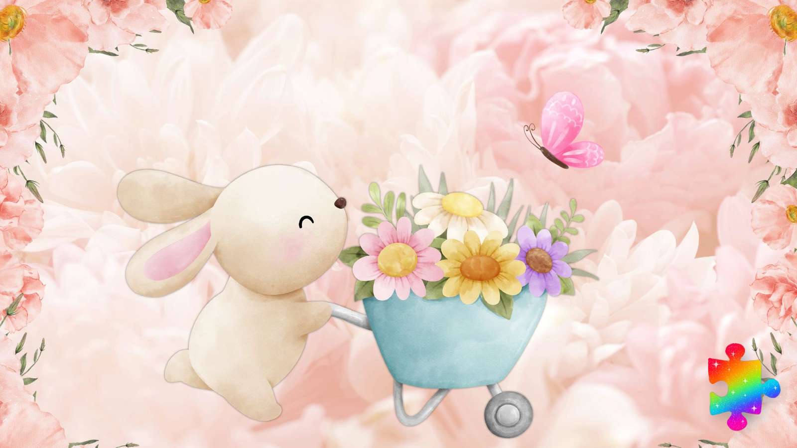 Цветочный кролик онлайн-пазл