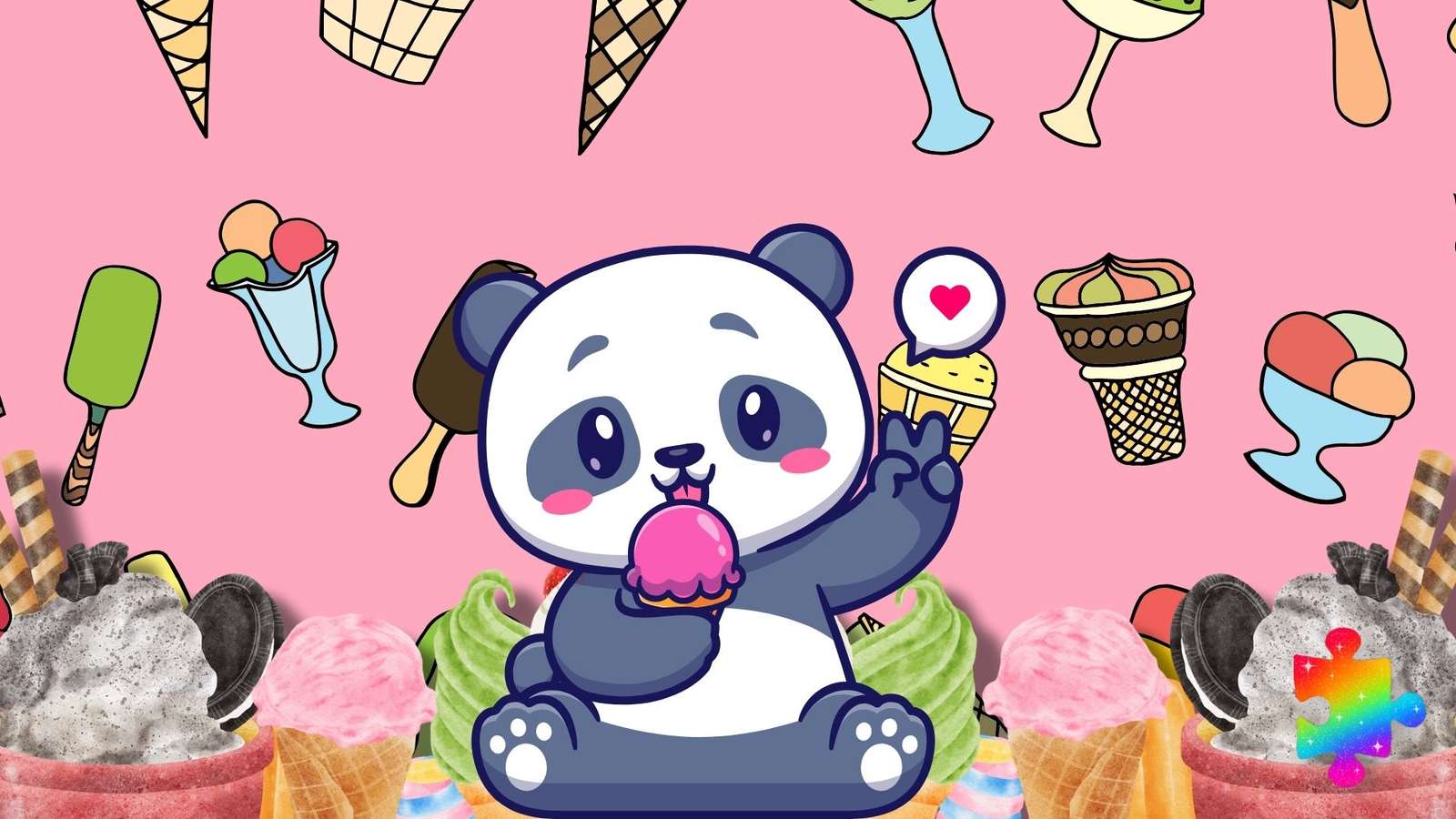 Мороженое Панда онлайн-пазл