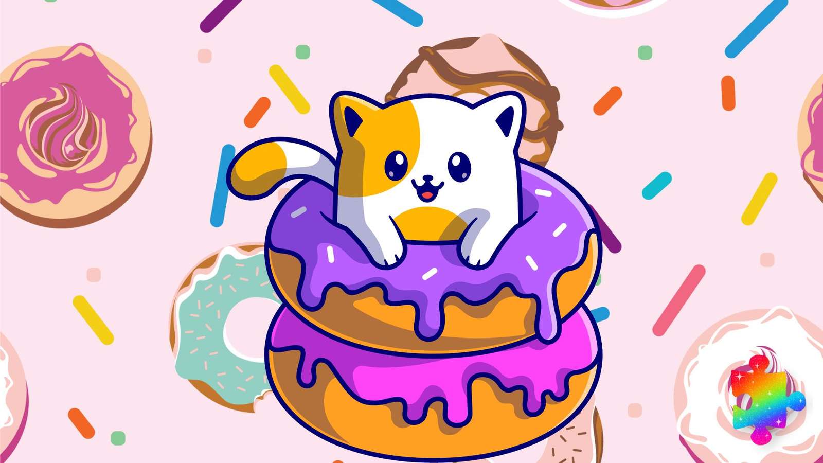 Donut gatinho puzzle online