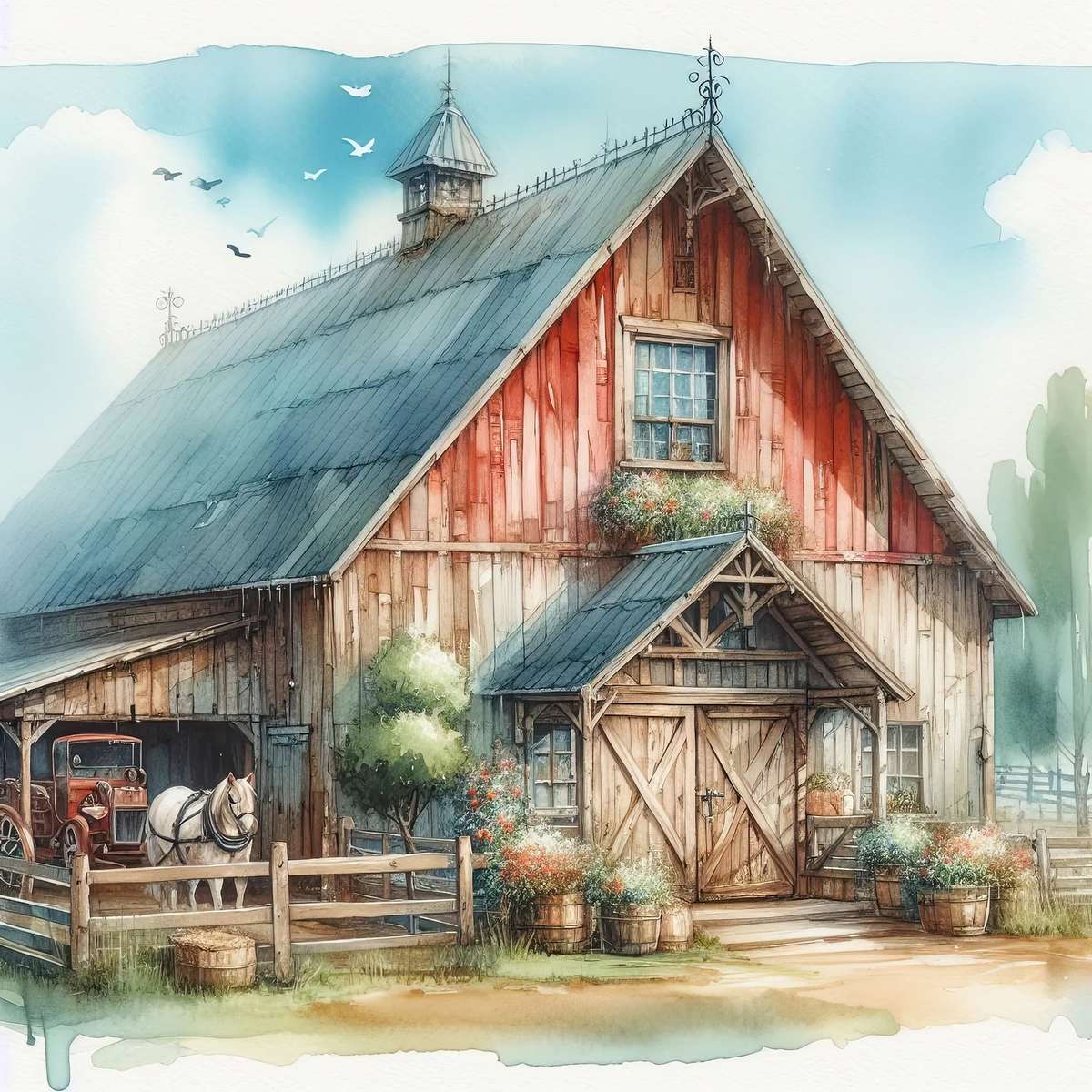 Old Rustic Red Barn jigsaw puzzle online