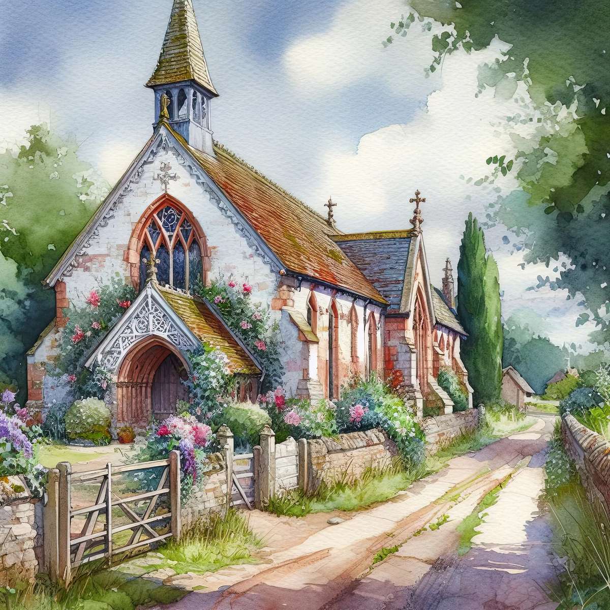 Селска църква онлайн пъзел