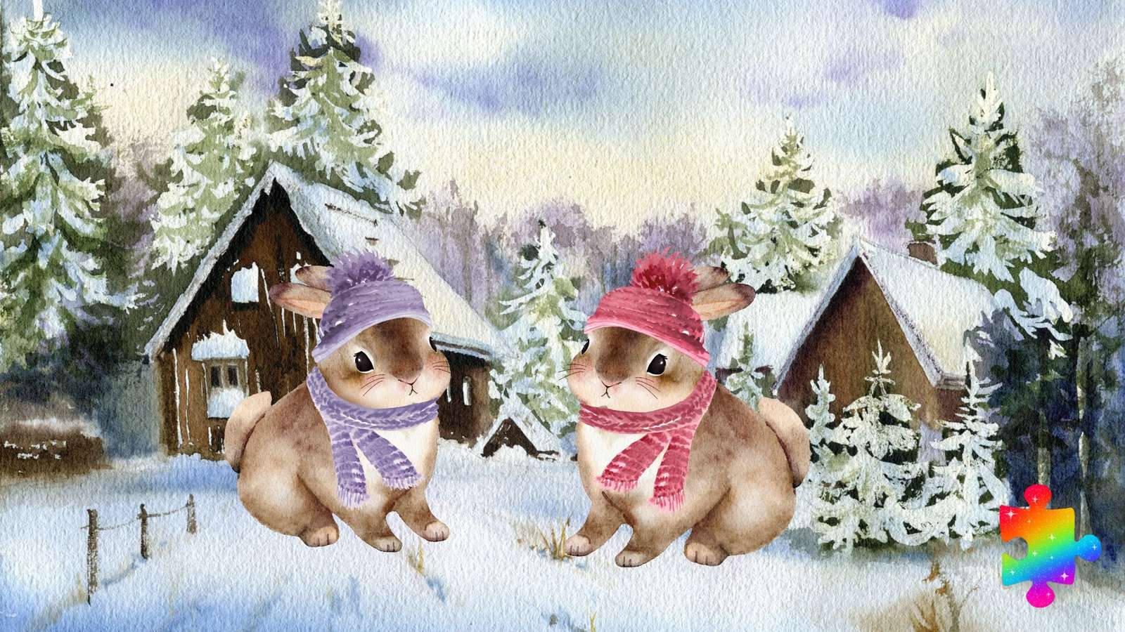 Coelhinhos de inverno puzzle online