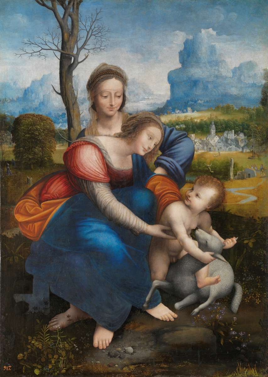 Богородица с Младенеца със Света Анна онлайн пъзел