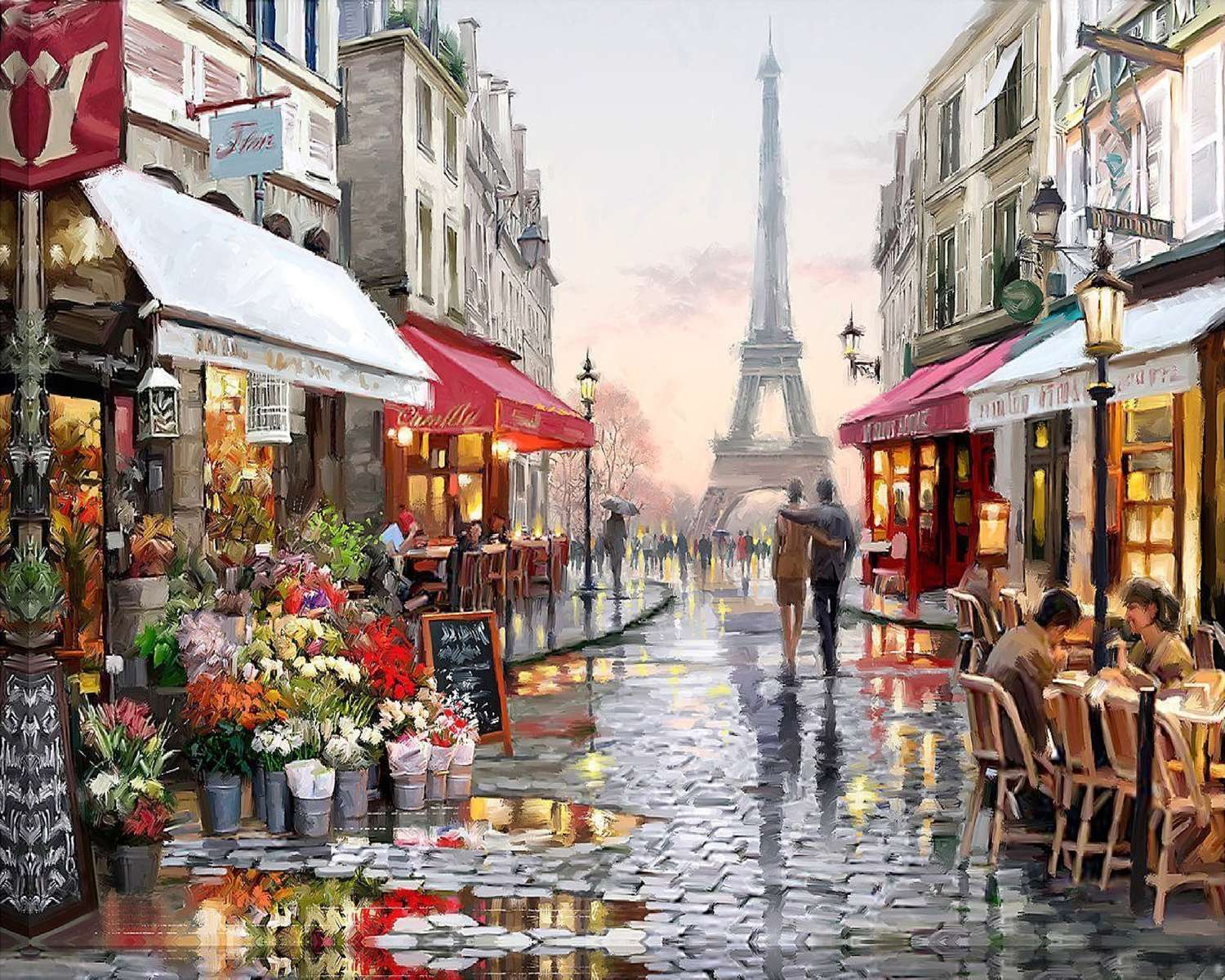 Amoureux à Paris puzzle en ligne
