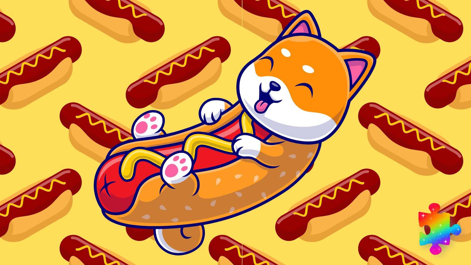 Chiot hot-dog puzzle en ligne