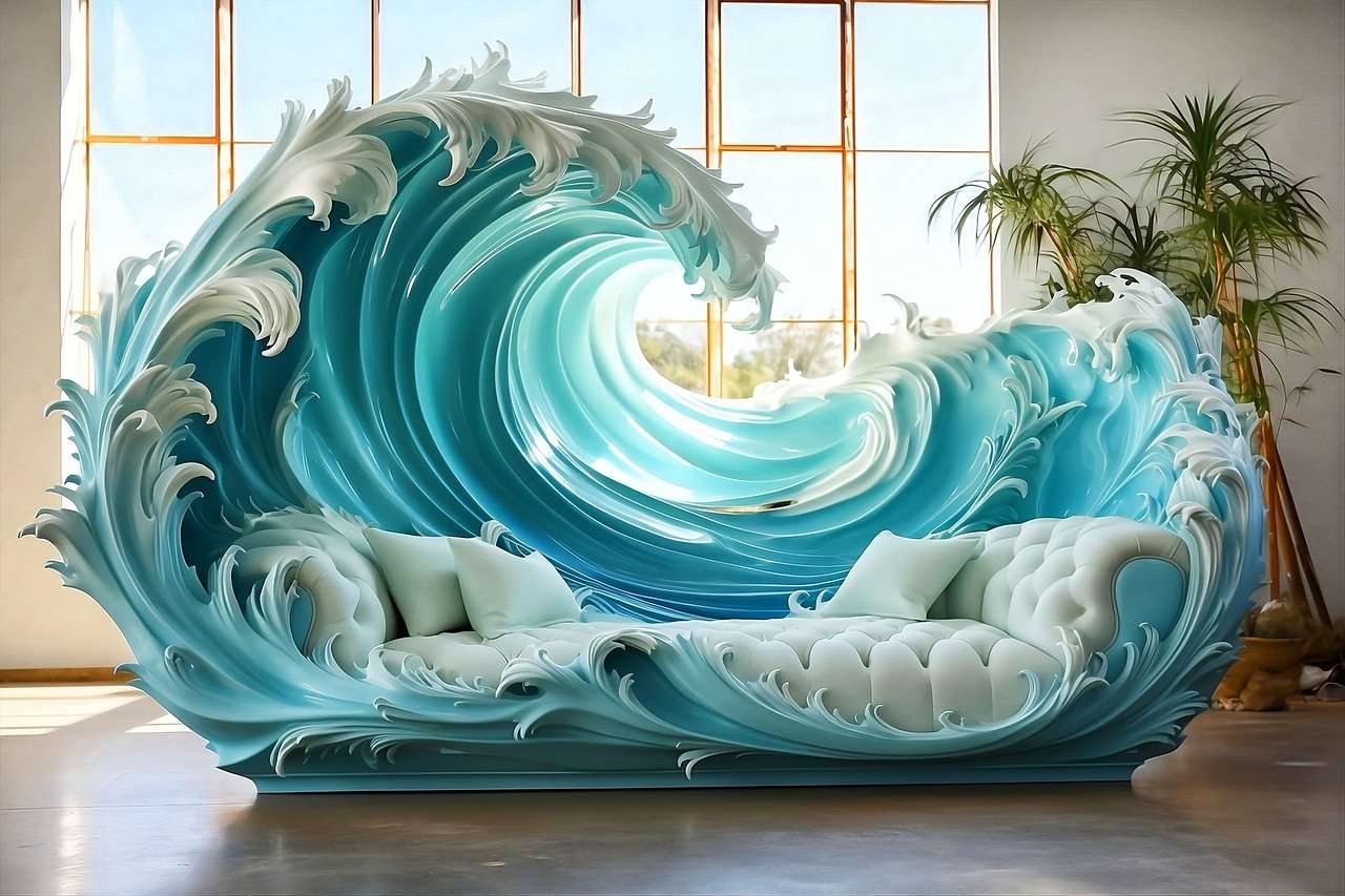 Вълната и дивана онлайн пъзел