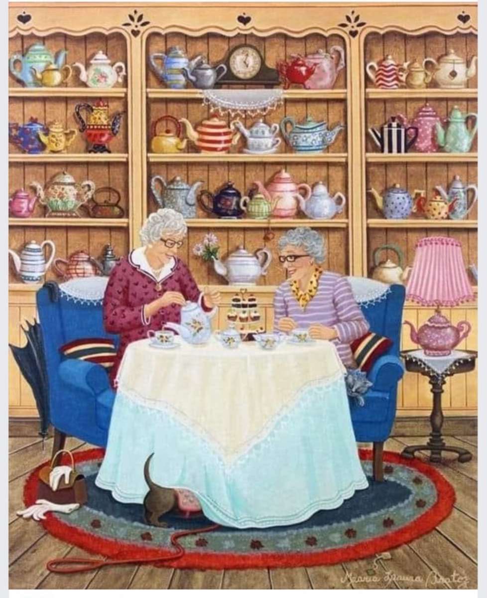 Două doamne la ceai puzzle online