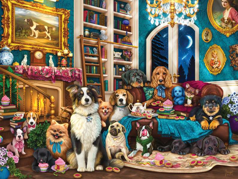 Filhotes de cachorro na livraria #274 puzzle online