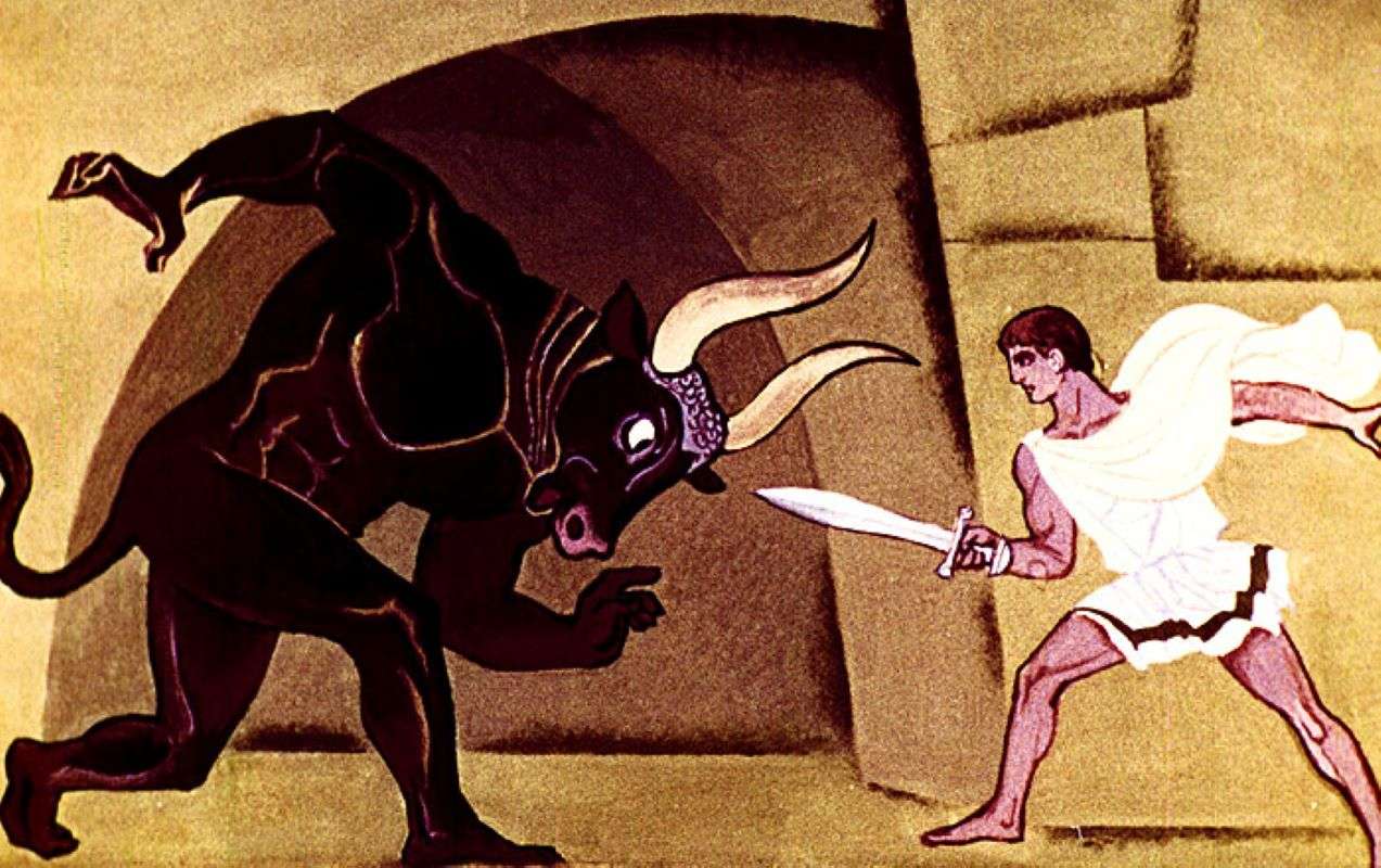 Der Mythos von Theseus und dem Minotaurus Online-Puzzle