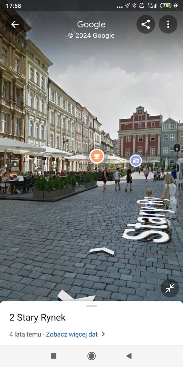 Старият пазарен площад в Познан Google Maps онлайн пъзел