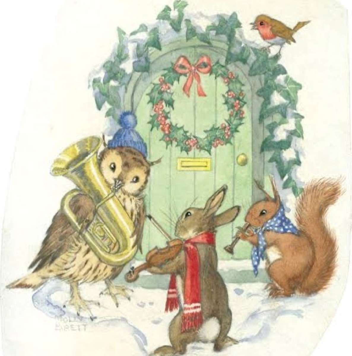concertul de Crăciun al animalelor din pădure jigsaw puzzle online
