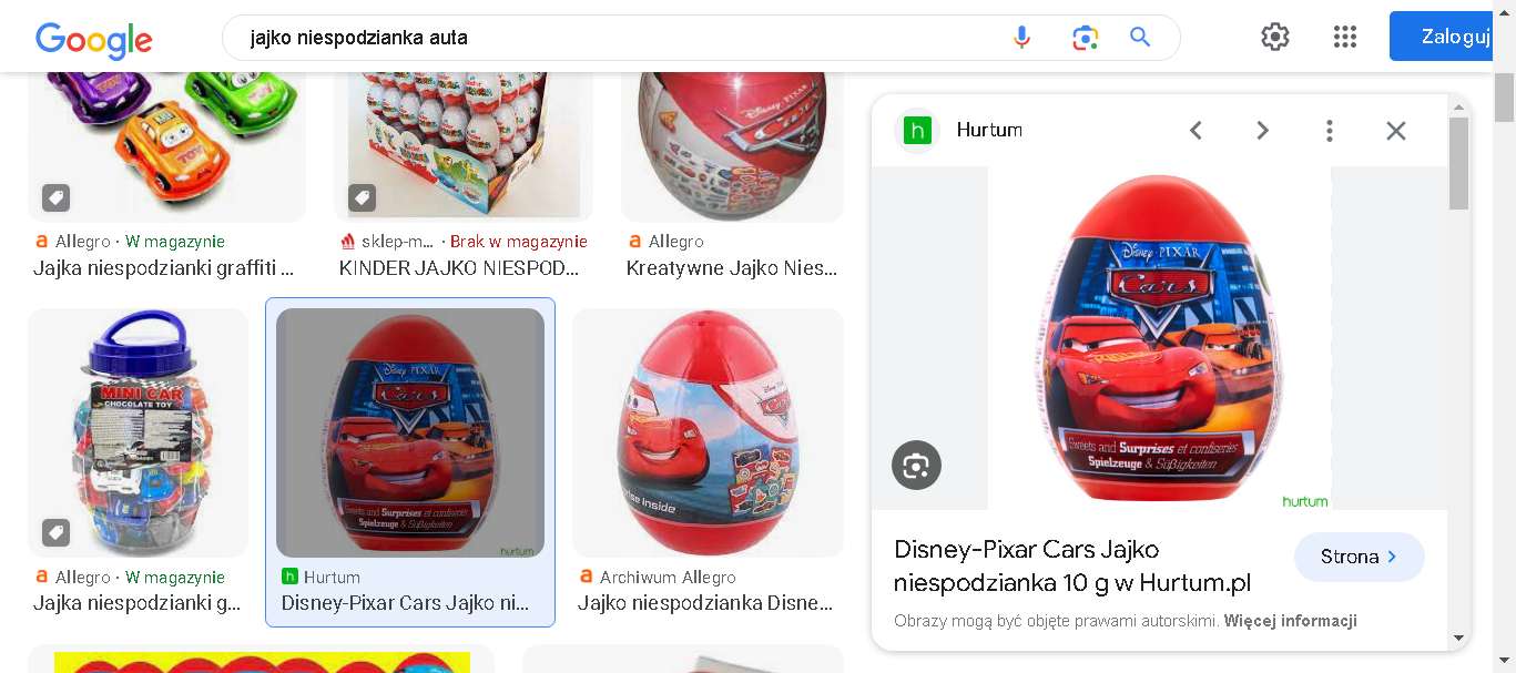 Huevo De Disney Pixar Cars rompecabezas en línea