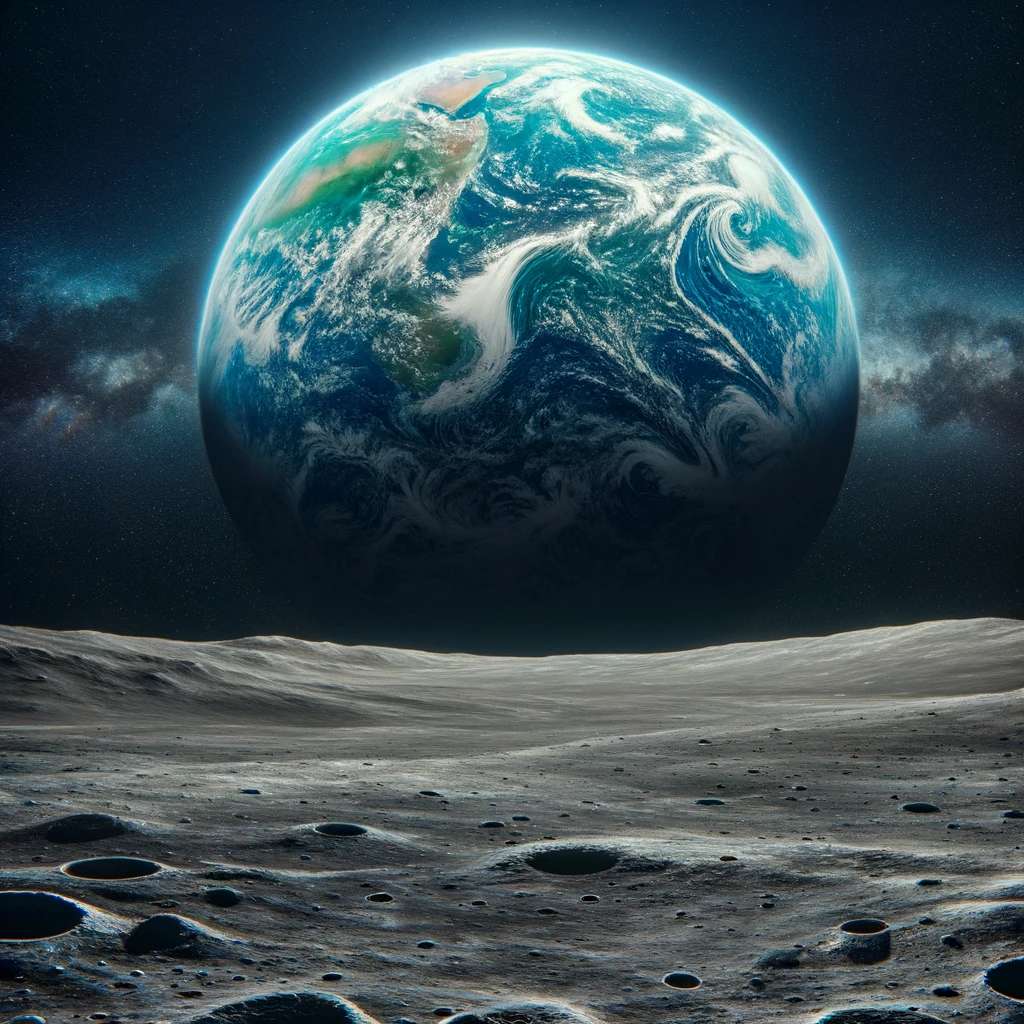 Земля, видно з Місяця онлайн пазл