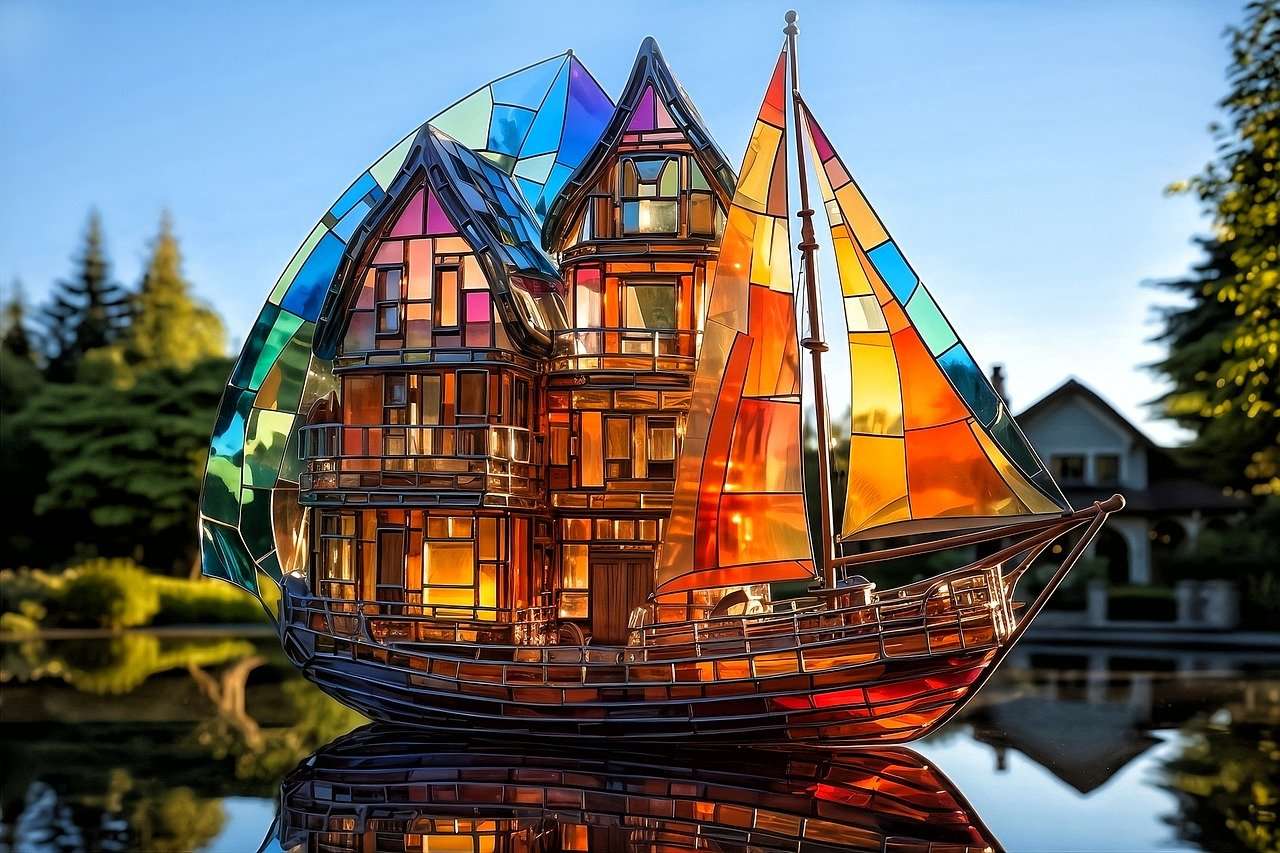 Casa galleggiante in vetro puzzle online