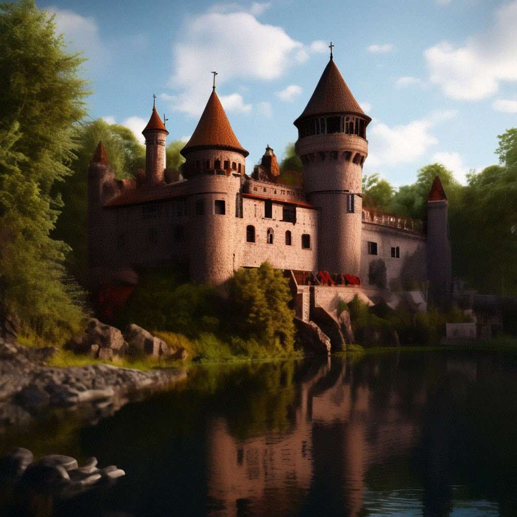 Schloss am Ufer Online-Puzzle