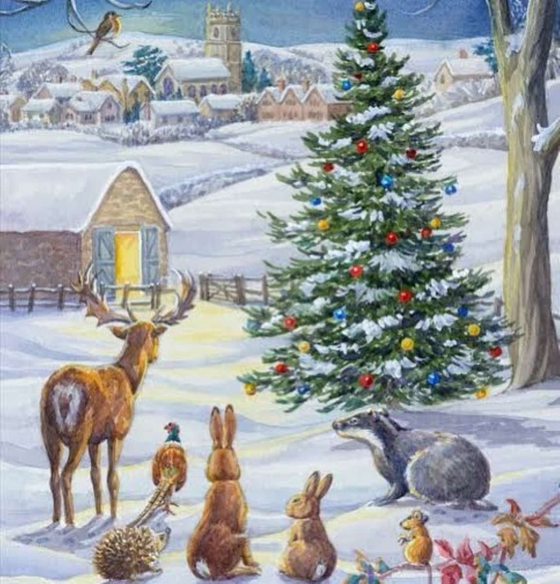 горски животни в навечерието на Коледа онлайн пъзел