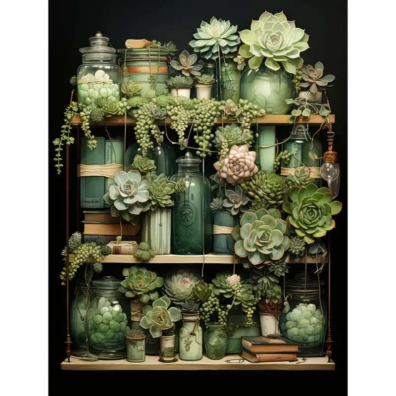 succulents on the shelf jigsaw puzzle online