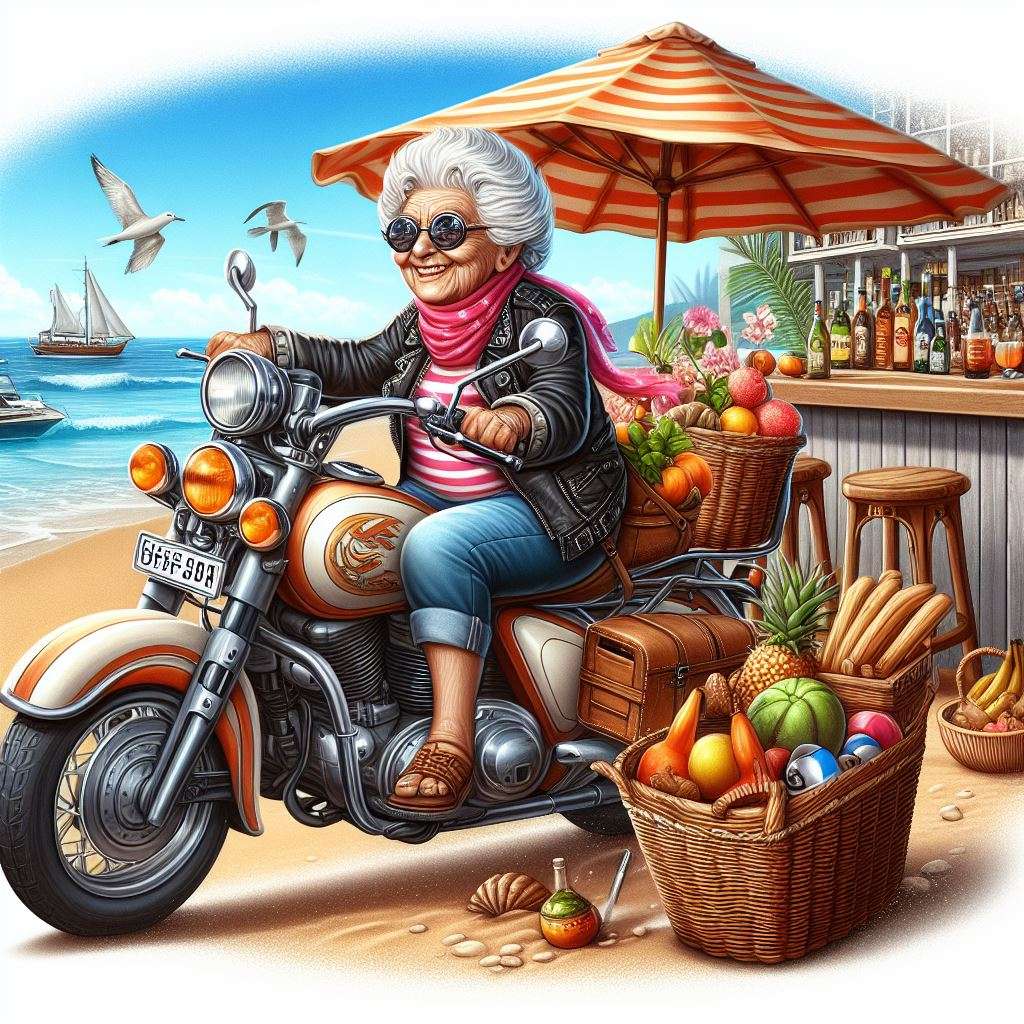Grand-mère en vacances puzzle en ligne
