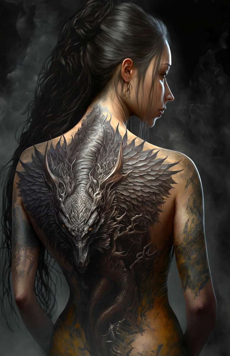 sárkány tetoválás kirakós online