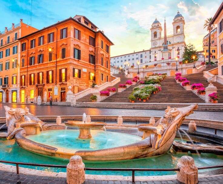 Piazza de Spagna στη Ρώμη - Ισπανικά σκαλιά online παζλ