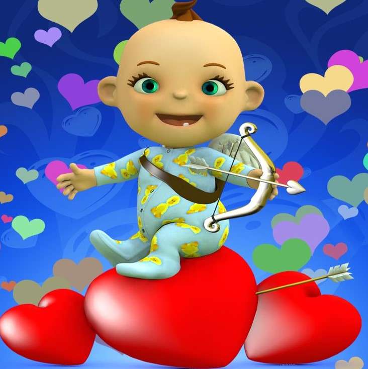 Cupid, hearts online puzzle
