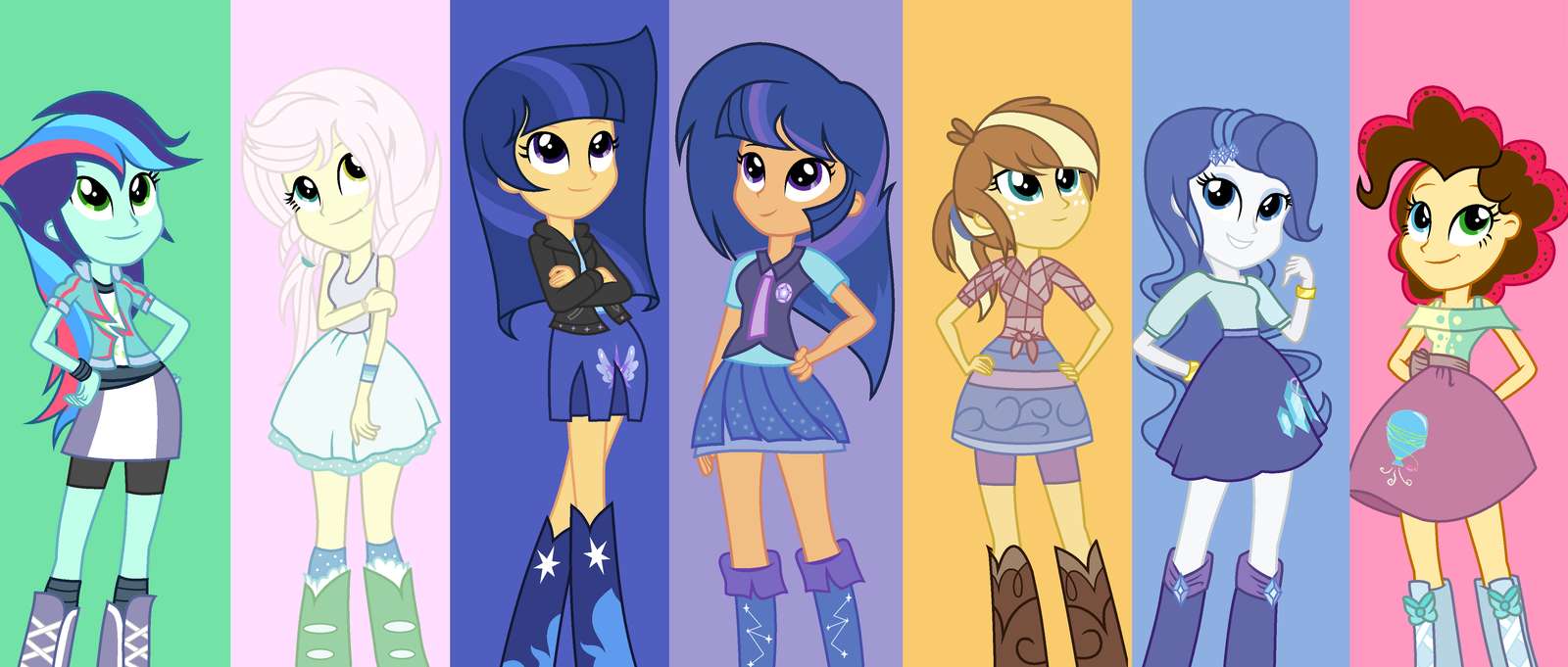 EQG We shine like rainbow Friendship is Happiness Pussel online