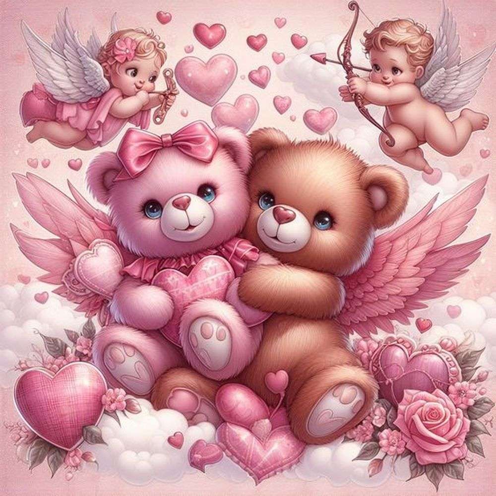 Teddybären Valentinstag Online-Puzzle