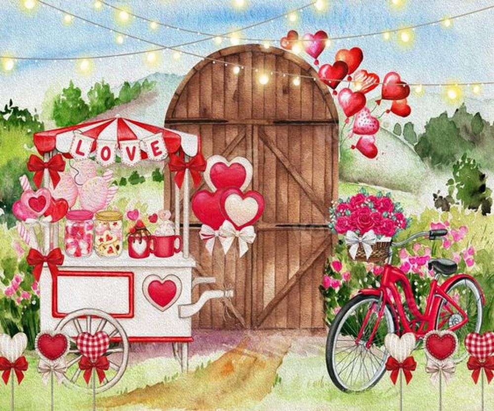 Liebes-Süßigkeitswagen-Tür Puzzlespiel online