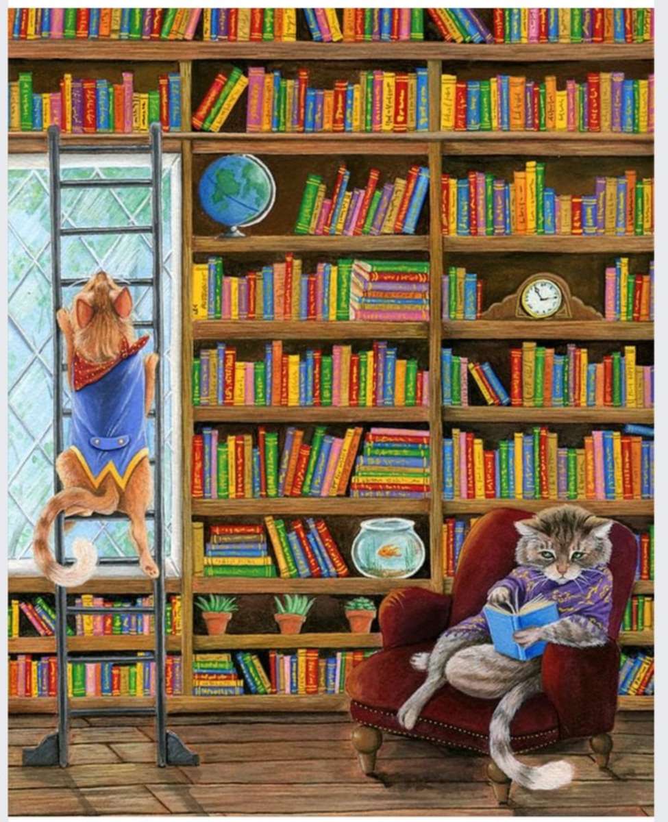 Sala di lettura felina puzzle online