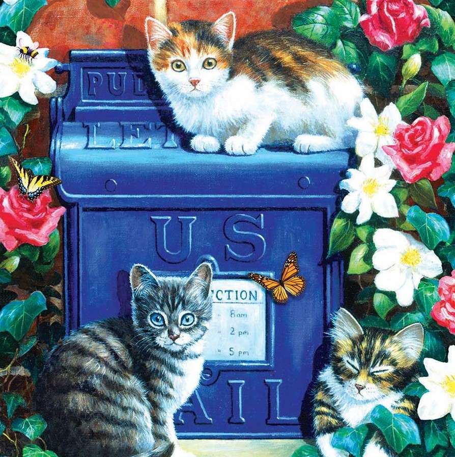Gattini alla cassetta della posta puzzle online