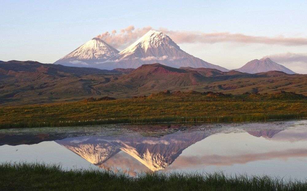 Вулкани на Камчатка, Русия онлайн пъзел