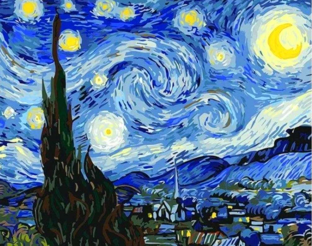 Звездна нощ от Винсент ван Гог онлайн пъзел