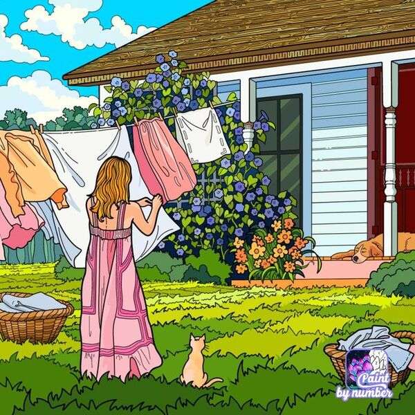 Дама висящи дрехи онлайн пъзел