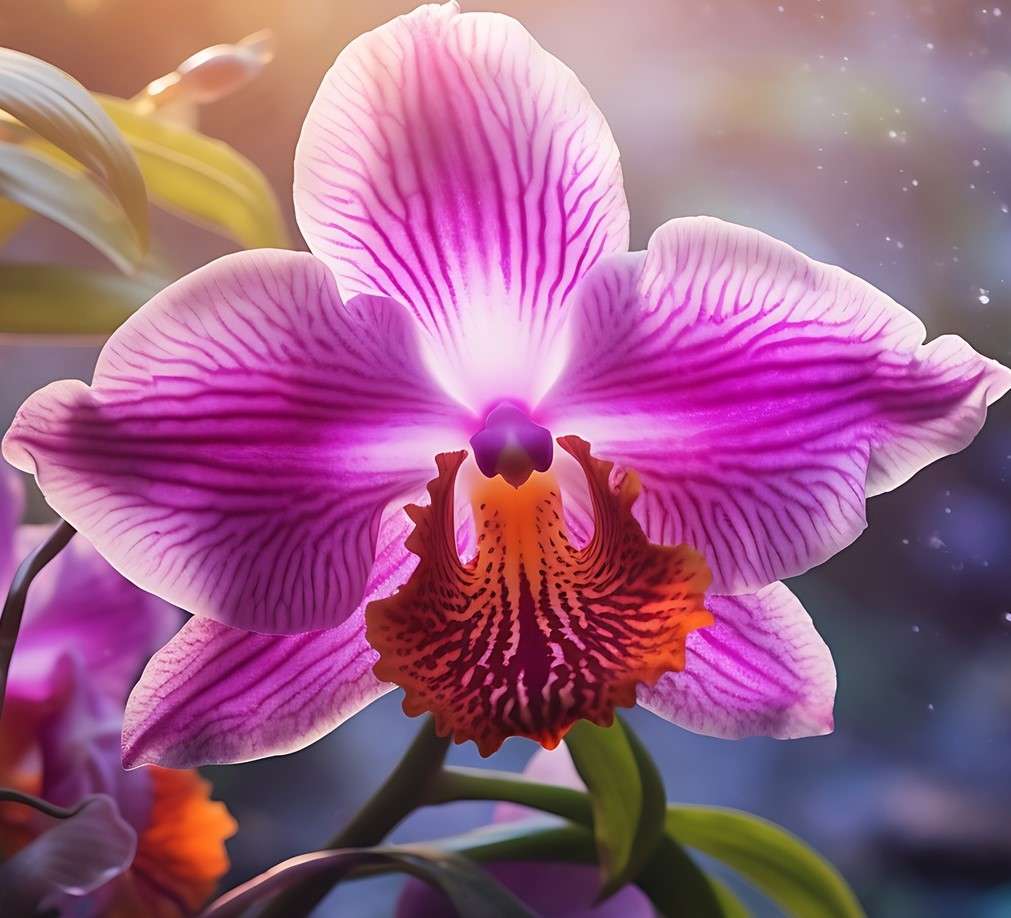 Orquídea iluminada rompecabezas en línea