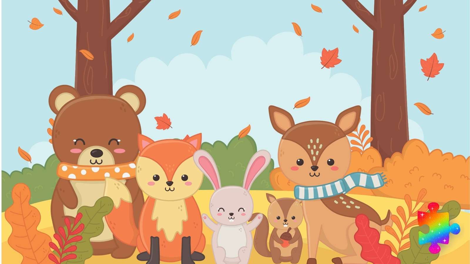 Animales de otoño rompecabezas en línea
