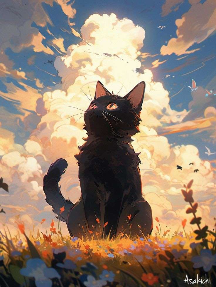 Cat in the field online puzzle