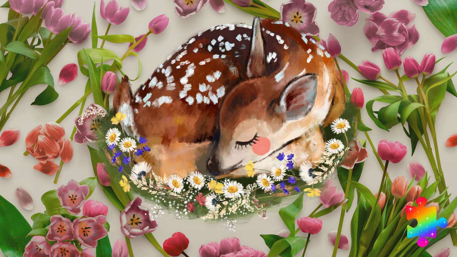 Flowery Deer online puzzle