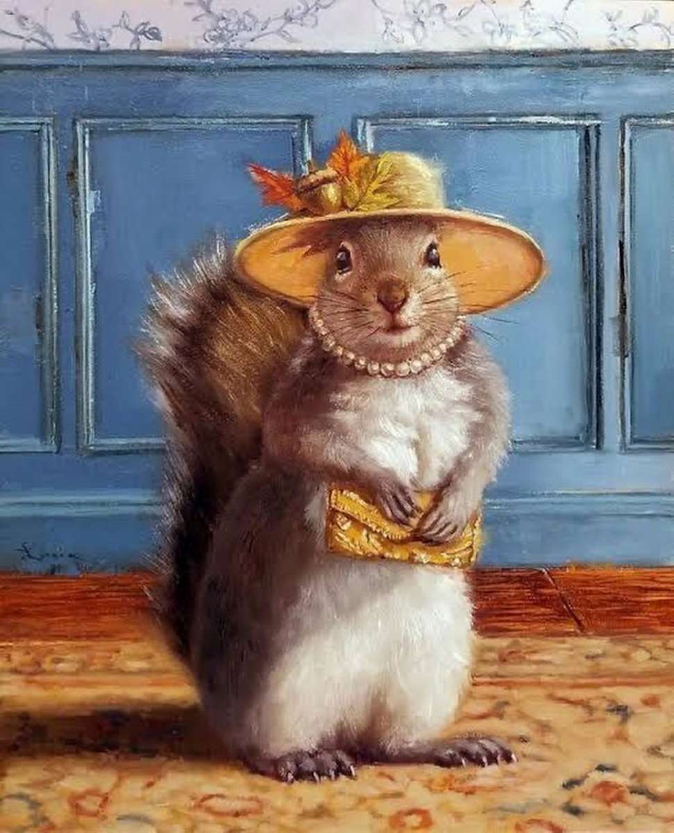 Frau Eichhörnchen ist bereit zum Ausgehen Puzzlespiel online
