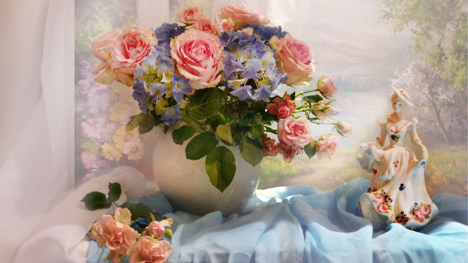 malovaná květinová kytice skládačky online