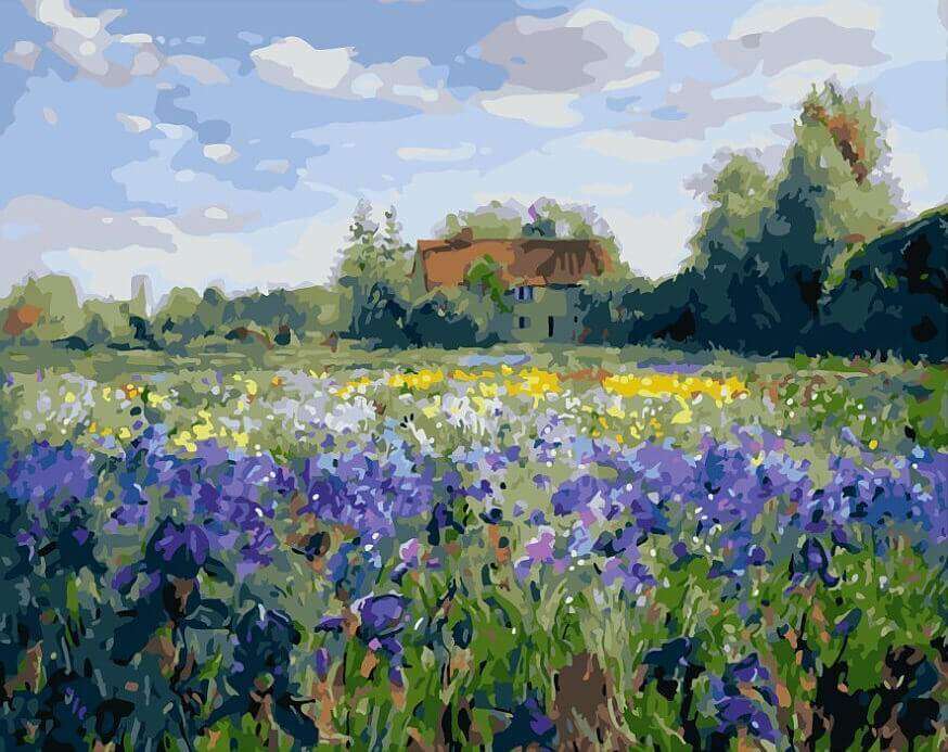 landskap med iris pussel på nätet
