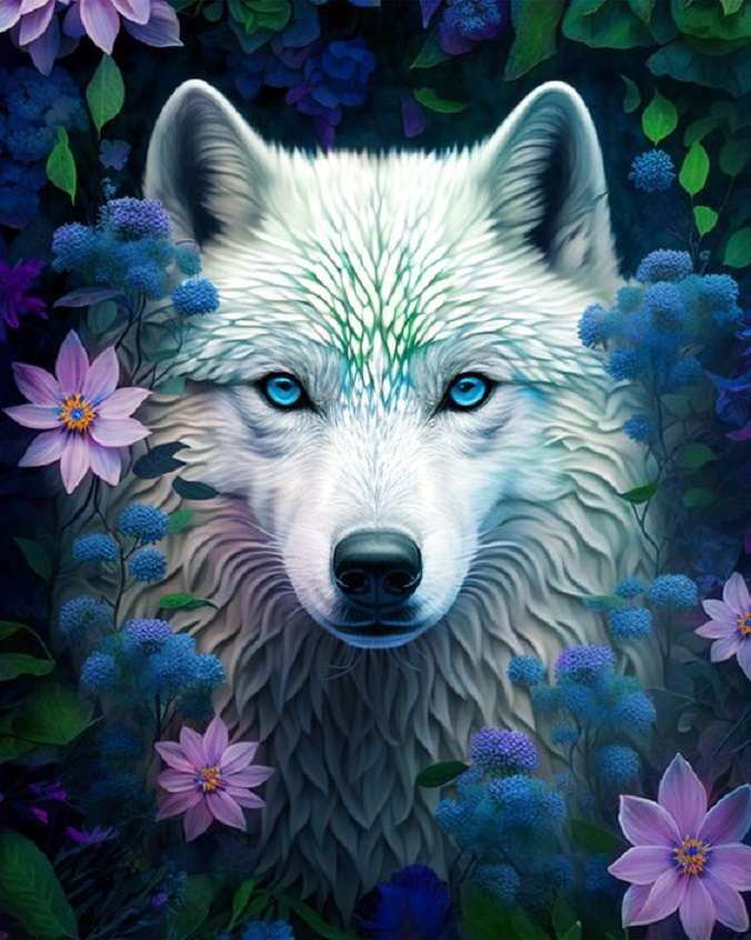 weißer Wolf Puzzlespiel online