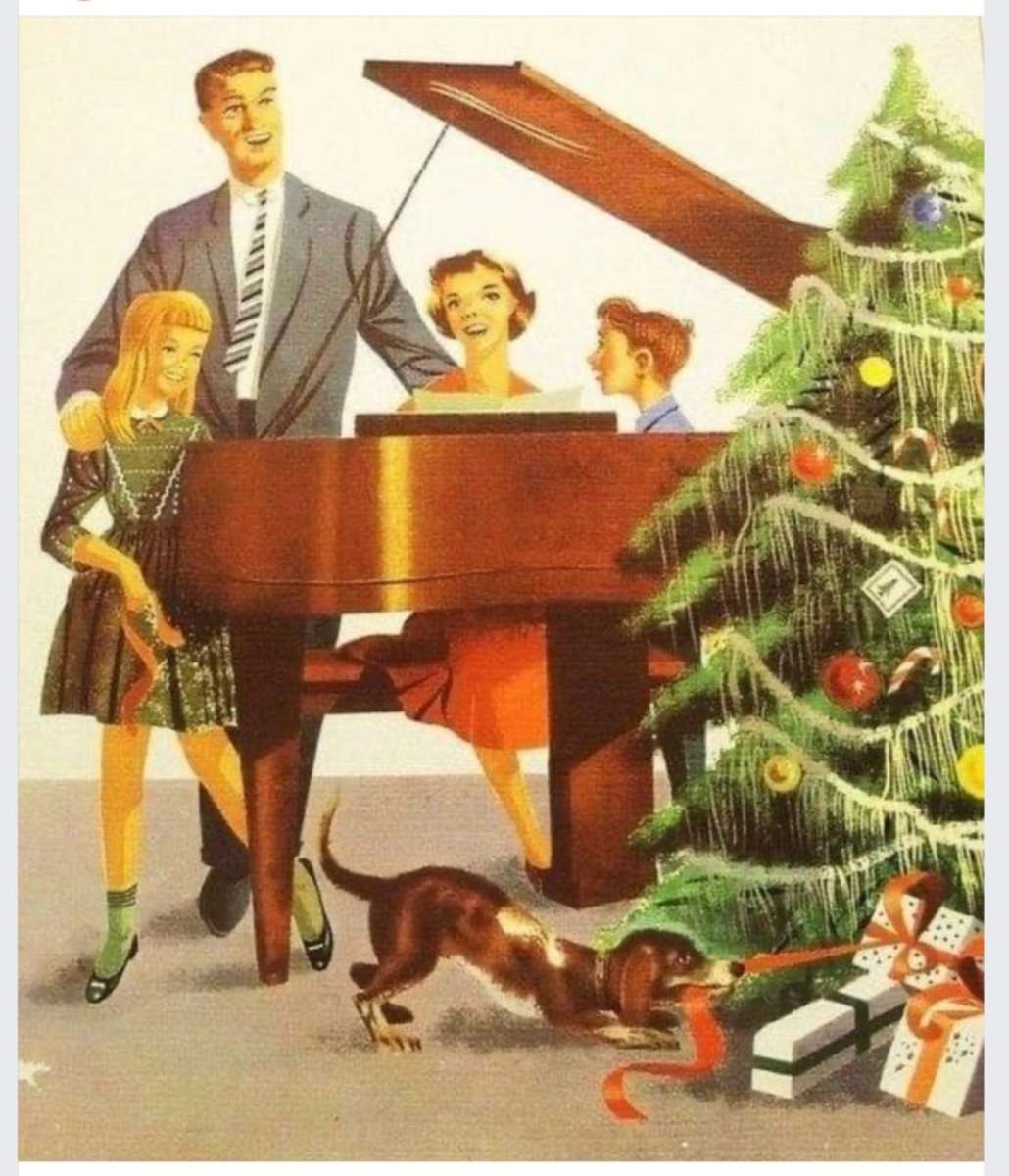 Vintage Weihnachten am Klavier Online-Puzzle