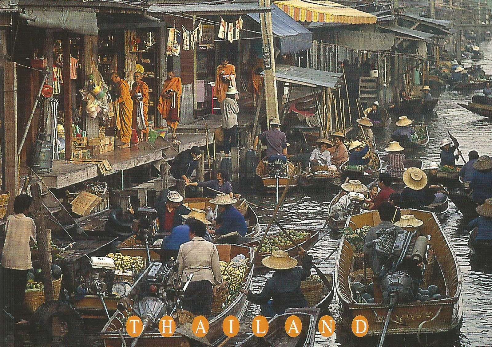 Drijvende markt van Thailand legpuzzel online
