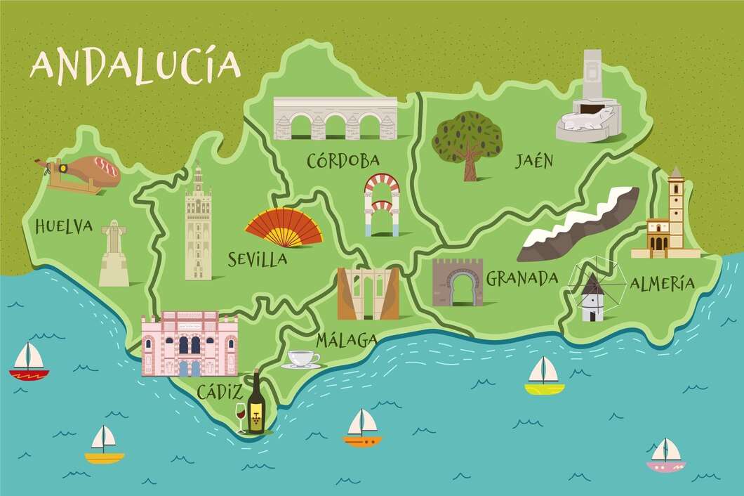 Mapa Andalusie skládačky online