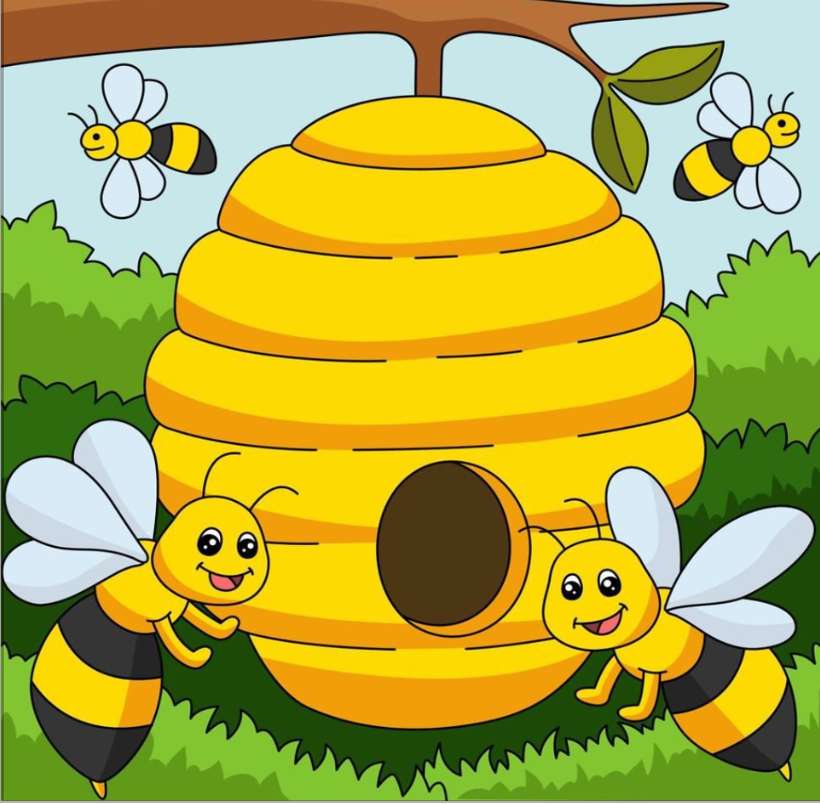 abelha e colmeia quebra-cabeças online