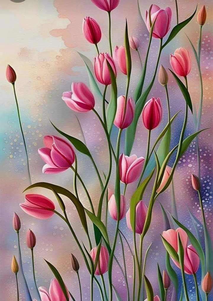 tulipanes pintados rompecabezas en línea
