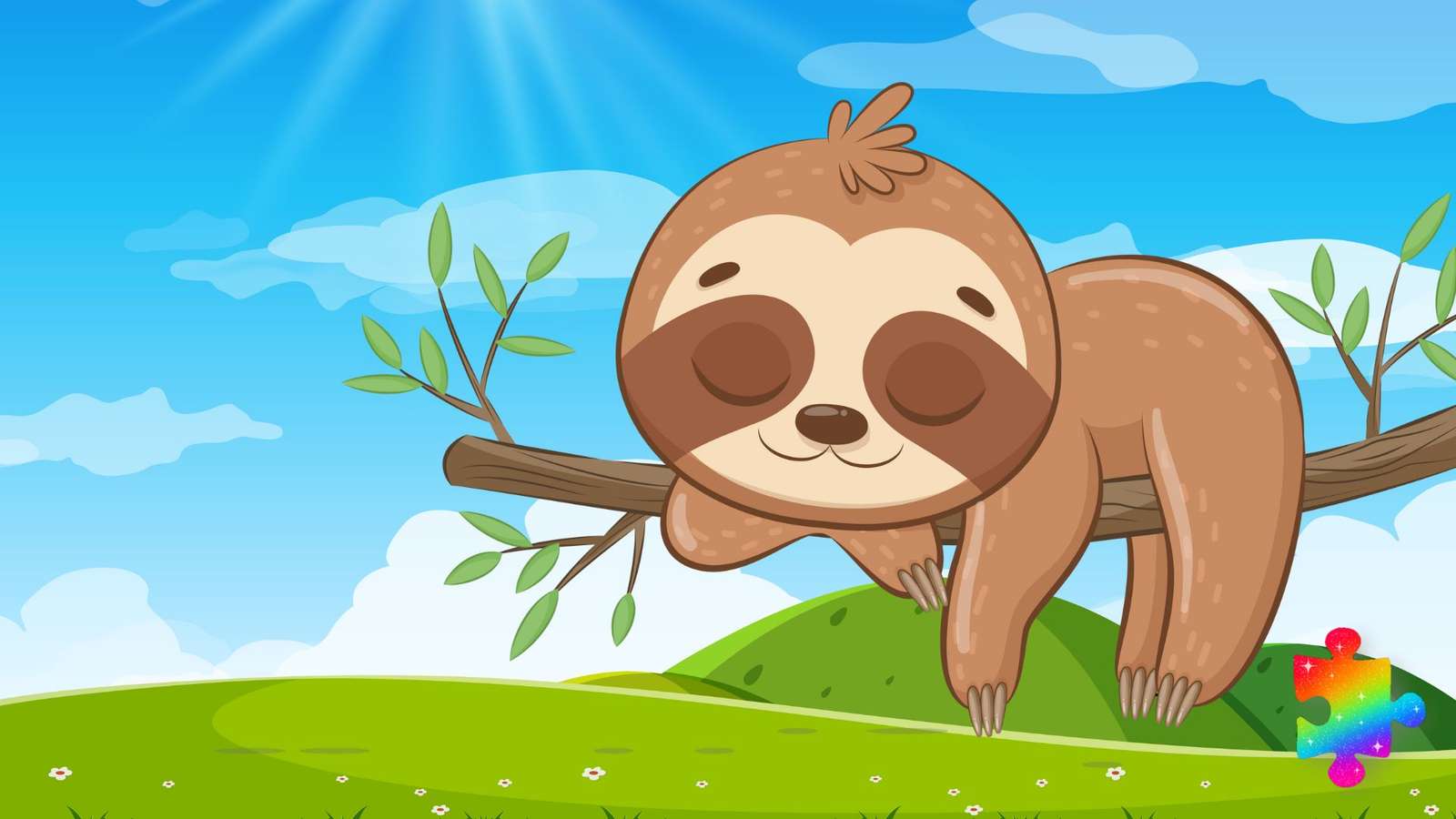 Happy Sloth jigsaw puzzle online
